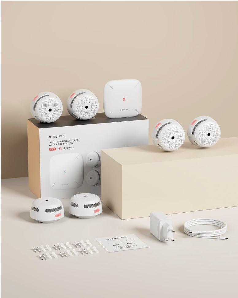 X-Sense Smart Rauchmelder Set 8 Stück XS01-M mit SBS50 Basisstation, TÜV-Zertifiziert - GS Brandschutz