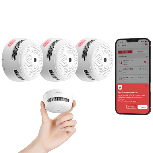 3er Set X-Sense WLAN Rauchmelder XS01-WX - Smarter Rauchmelder mit Push-Benachrichtung! - GS Brandschutz