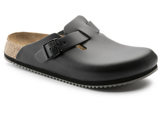 Birkenstock Clog Boston Super Grip, Naturleder, schwarz