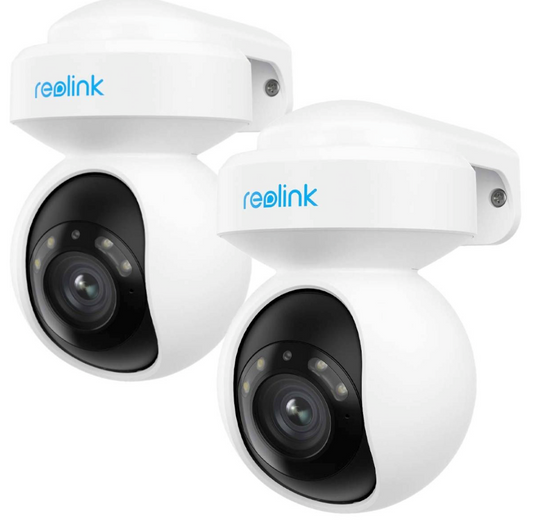 2x Reolink E Series E540 5 MP WLAN PTZ Überwachungskamera mit Personen- und Fahrzeugerkennung, integriertem Scheinwerfer und Sirene