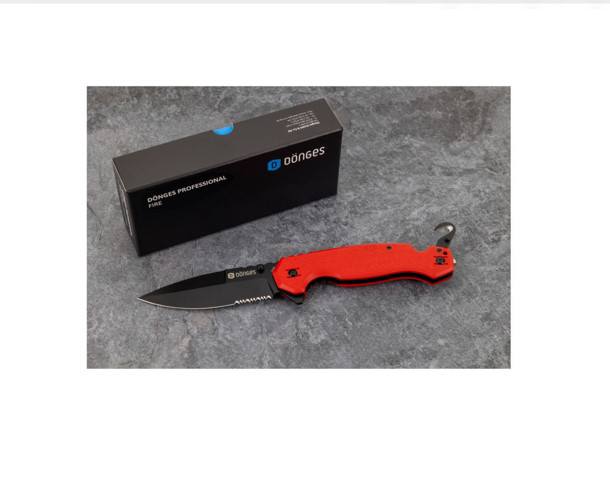 Dönges Rettungsmesser Professional, Fire Fighter, Farbe Rot - GS Brandschutz